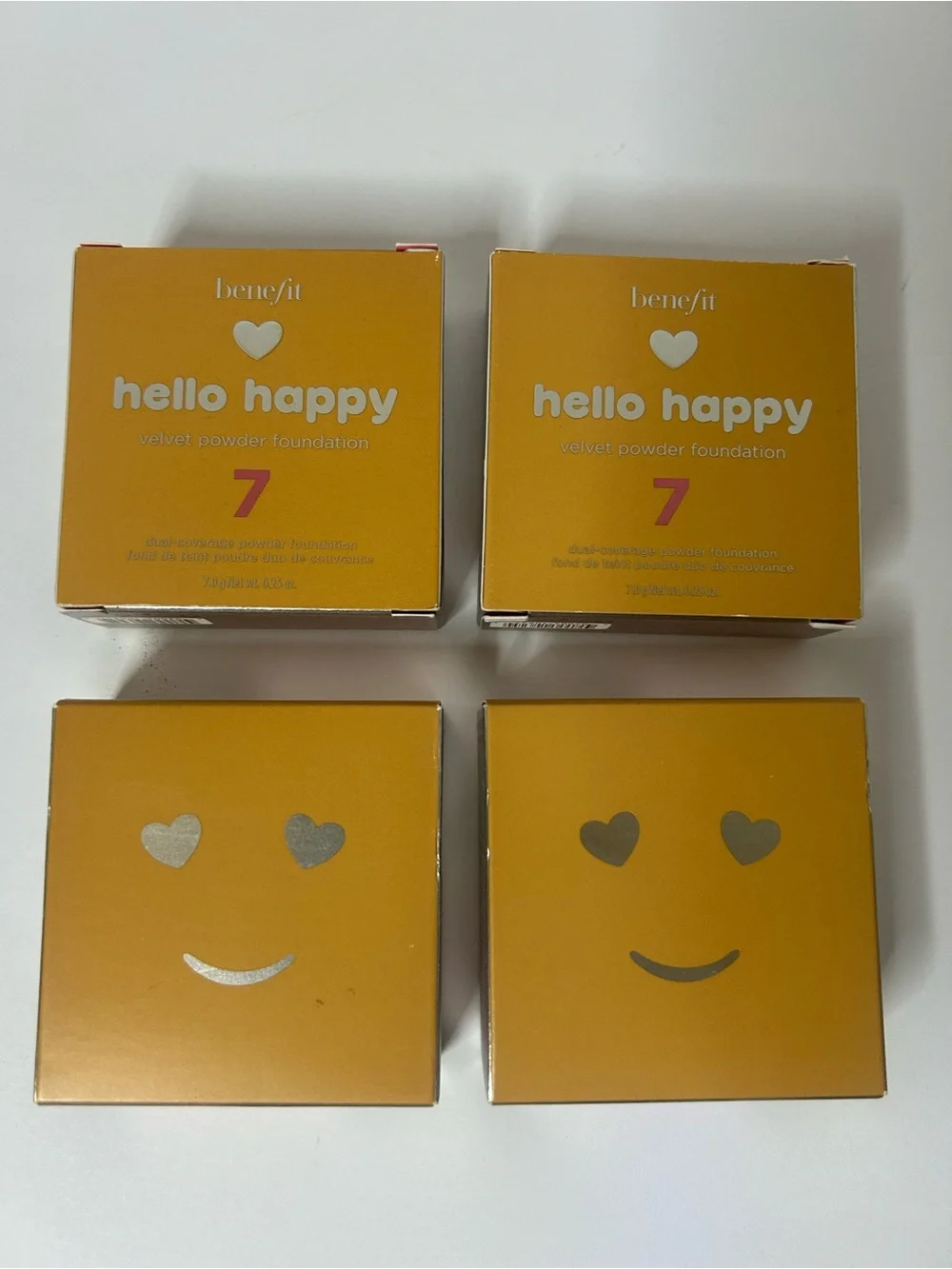 Benefit Hello Happy Velvet Powder Foundation #7 0.25 OZ Lot Of 4. ‎ New in box